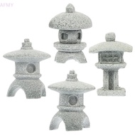 AFMY Retro Gazebo Chinese Lanterns Mini Pagoda Model Decoration Stone Miniature Statue Sandstone Hom