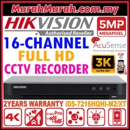 HIK HIKVISION 16-CHANNEL 5.0MP CCTV DVR 1080P 2-HDD TURBO HD iDS-7216HQHI-M2/XT 16CH Digital Video R