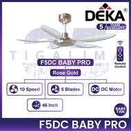 DEKA F5DC BABY PRO 46 Inch 5 Blades 10 Speed DC Motor With Remote Control DEKA Ceiling Fan Kipas Sil