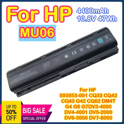 MU06 593553-001 593554-001 Battery for HP Pavilion DM4 G4 G6 G7 DV3-4000 DV6-3000 DV5-2000 DV7-6000 