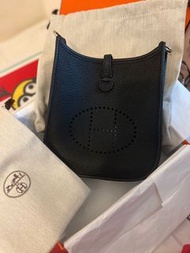 Hermes Mini Evelyne黑銀