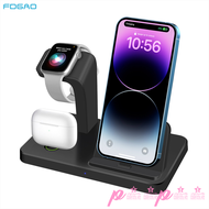 [P15p59] 15W ที่ชาร์จแบบไร้สาย3 In 1ขาตั้งสำหรับ iPhone 14 13,11 XS XR X 8 7 Plus Apple Watch Airpods ชาร์จได้อย่างรวดเร็วสำหรับ IWatch 8 7 6