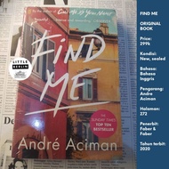 Original Novel FIND ME Andre Aciman English Paperback New Segel Faber & Faber Novel Import Novel Cal