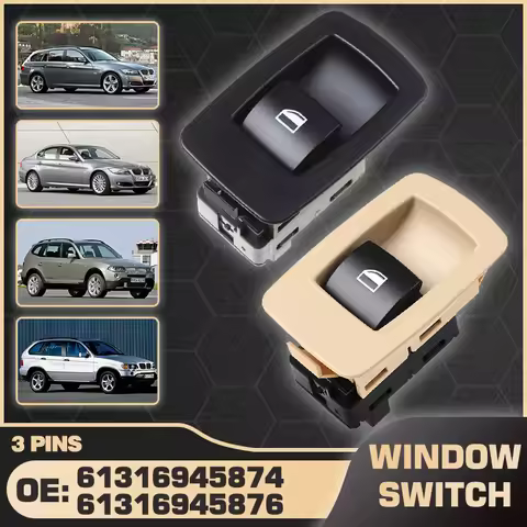 3Pins Auto Car Lifter Window Switch For BMW 3 Series E90 E91 2005-2012 BMW X3 E83 BMW X5 E53 2000-20