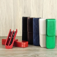 Detachable 2 Full-Grain Face Pen Case Student Storage Box Cowhide One-Piece Delivery Handmade Pen Ma