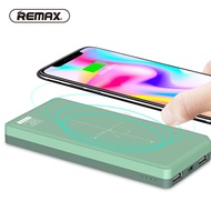 REMAX QI 5W Pad Wireless Charger Power Bank 10000mah Portable External Battery 2 USB Ports Powerbank