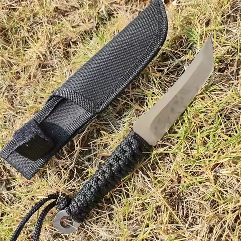 Mini Samurai Katana Knife - 7.3" Razor-Sharp 8CR15MOV Steel Blade, Paracord Handle, Durable Nylon Sh