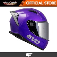 EVO HELMET GX-1 Plain Dual Visor Full Face Helmet with Free Clear Lens