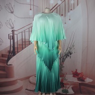 Halloween African Dresses for Women Fashion Gradient Pleated Tops Vest Skirt Set 3PCS Africa Clothin