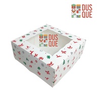 Christmas Ivory Cake Box 18X18X8cm White Premium Christmas Window 18 X 18 X 8 (10 Pcs)