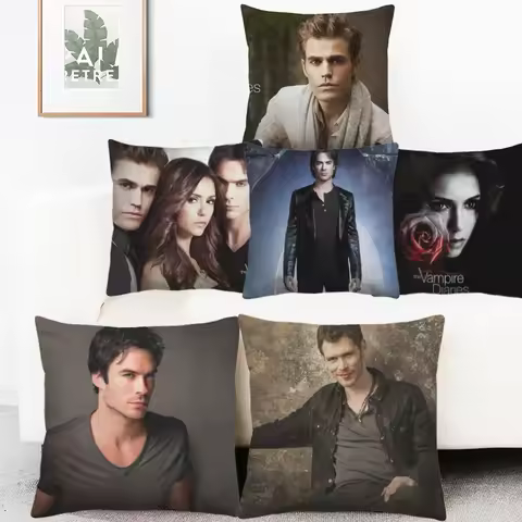 Ian Somerhalder Joseph Morgan Potrait Cushion Cover The Vampire Diaries Decorative Sofa Throw Pillow