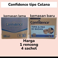 Confidence Renceng Popok Dewasa Tipe Celana ( 4sachet ) / Pampers Orang Tua