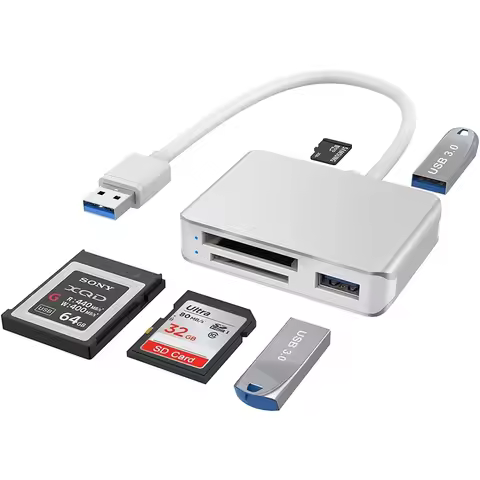 XQD/SD/Micro SD Card Reader, Memory Multi-Adapter 2 USB 3.0 Port, Support Sony G/M Series Lexar 2933