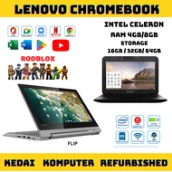Chromebook Lenovo Yoga 11 500e 300e Flip N22 N23 100e  intel Celeron RAM 4GB/8GB Storage 16GB / 32GB