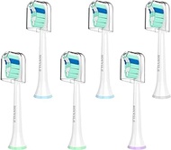 Replacement Toothbrush Heads for Philips Sonicare Replacement Heads, Electric Replacement Brush Head Compatible with Phillips Sonicare Electric Toothbrushs,for Philips Sonic Care Brush,6 Pack
