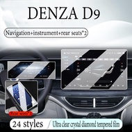 ZLWR DENZA D9 ระบบควบคุมส่วนกลางนำทางฟิล์มกันรอยฟิล์มกันรอยหน้าจออุปกรณ์ตกแต่งภายในรถยนต์อุปกรณ์ดัดแ