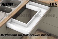 BLUM MERIVOBOX SU1 Sink Drawer Runner Set （Sink White &amp; Orion Grey）- Size 450mm &amp; 500mm