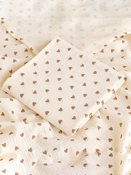 1入組杏色雙紗新生兒襁褓毯,適用於嬰兒車、嬰兒床、夏季輕便迷你被、浴巾、母親哺乳罩,日常使用