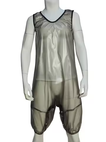 Custom Haian PVC ABDL Unisex Snap Through Crotch Romper Diaper-Friendly