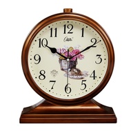 [Combas] European Retro Table Clock Pastoral Living Room Clock Creative Bedside Clock Bedroom Mute T