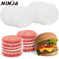 100Pcs Pack White Disposable Hamburger Patty Separation Pad Round Square Burger Food Pad Paper Non-s