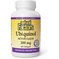 UBIQUINOL QH ACTIVE COQ10 | Natural Factors 60 Softgels UBIQUINOL QH ACTIVE COQ10(packaging may vary