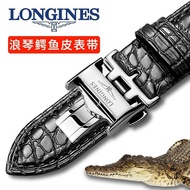 Longines Watch Strap Men's Genuine Leather Original Crocodile Leather Strap L2 Famous Craftsman Moon