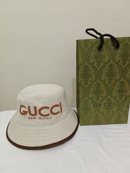 全新正品Gucci 印花漁夫帽
