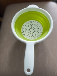 家樂牌 洗菜盆 隔水籃菜盆 瀝水盆 伸縮摺疊 摺叠 瀝水器矽膠隔水洗菜洗水果盆 可收縮  慳位青色 拼接 白色 可摺疊 可折疊 生果盆 洗菜盆 手持伸縮滴水篩