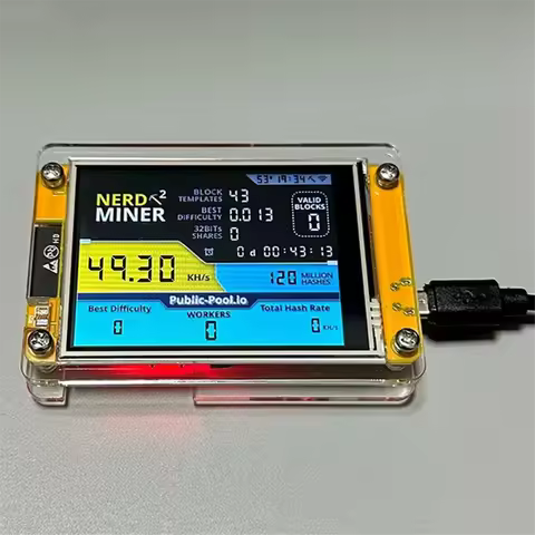 New Nerdminer V3 2.8-Inch BTC Solo Lottery Nerd Miner Crypto Solo Mining Machine