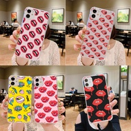 Y-111 flaming red lips Silicone TPU Case Compatible for Samsung Galaxy J5 J2 A6 J6 J4 J7 J8 Core Pro