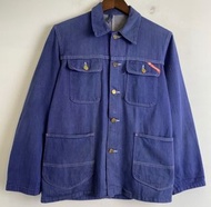 日日安好 古著 vintage 法國古董工裝 復古藍色牛仔單寧襯衫外套