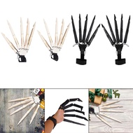 [Homyl478] Halloween Articulated Fingers Wearable Prop Novelty Skeleton Hands Costume Claw for Cospl