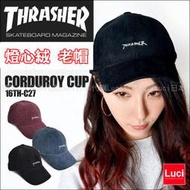 THRASHER 刺繡 燈心絨 老帽 棒球帽 小帽 FLAME LOGO CAP c27 滑板帽 LUCI日本代購空運