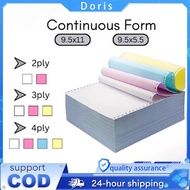 2ply, 3ply, 4ply Carbonless Continuous Computer Form 9.5X11inches | 9.5 x 5.5 inches Colored