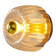 Modern Glass Wall Sconce Light Fixture, E14 Bulb Compatible Decorative Lamp for Bedroom Living Room 