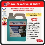Sanitizer Spray Disinfectant (Benzalkonium Chloride) 5L For Nano Mist Spray Gun &amp; Misting Machine Non Alcohol