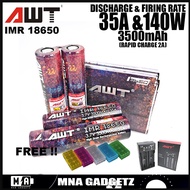 AWT GALAXY IMR 18650 RECHARGEABLE BATTERY 3500MAH 35A WITH FREE GIFT ORIGINAL (READYSTOK) MNA GADGETZ