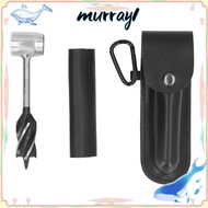 MURRAY Bushcraft Hand Auger, Black Durable Manual Auger, Tools Leather Sheath Hand Auger Wrench Home