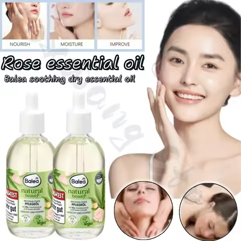 Balea Rose Essential Oil Moisturizes Facial and Improves Dryness and Soothes Sensitive Redness Skin 