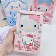 Hot Sale PlayfulPicksS แปรงหวีผมการ์ตูน Sanrio Hello Kitty Kuromi น่ารักหวีกระจกแบบพกพามีกล่อง