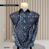 HITAM PUTIH KEMEJA Men's batik Shirt. Black And White Long-Sleeved Shirt. Black And White batik Shirt For Men