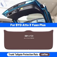 High quality For BYD Atto 3 Yuan Plus 2022 2023 2024 Leather Trunk Door Protective Pad Car Modification Rear Tailgate Anti-dirty Waterproof Anti-scratched Mat Car Interior Accessories