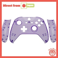 Front housing shell and side rail handle (clear material) for eXtremeRate Xbox One controller (model 1708), and back panel replacement faceplate parts for Xbox One X &amp; S controller (clear purple).【Direct from Japan】
