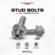 LEGITMOTO NMAX V1/V2/V3 STUD BOLTS STAINLESS 8MM THREAD L-11865 EXHAUST PIPE BOLTS FOR NMAX V1/V2/V3