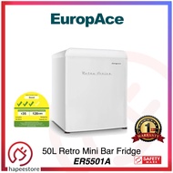 Europace 50L Retro Mini Bar Fridge ER5501A ER5501AWH (1 Year Carry In Warranty (Full))