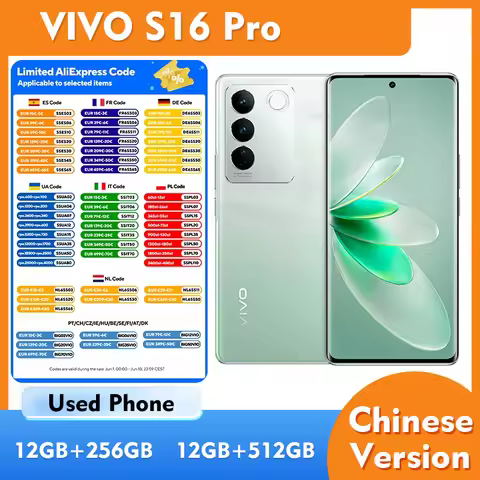 VIVO S16 Pro 5G 12GB RAM 256GB 512GB ROM Android Smartphone Screen 6.78 inches 4600Mah used phone