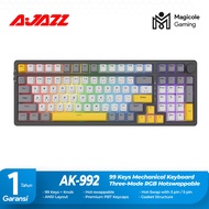 Ajazz AK992 99 Keys Mechanical Keyboard Three-Mode RGB Hotswappable - Starry Night, Brown Switch