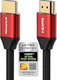 Honeywell HDMI Cable 2.1 with Ethernet, 8k@60Hz, 4K@120Hz UHD Resolution, 2 Mtr(6.6ft), 48 GBPS Tran