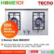 Tecno Stainless Steel Cooker Hob 2 Burners SR828SV - LPG / PUB - FREE INSTALLATION